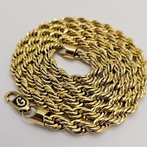 Bold Gold Rope Chain Necklace